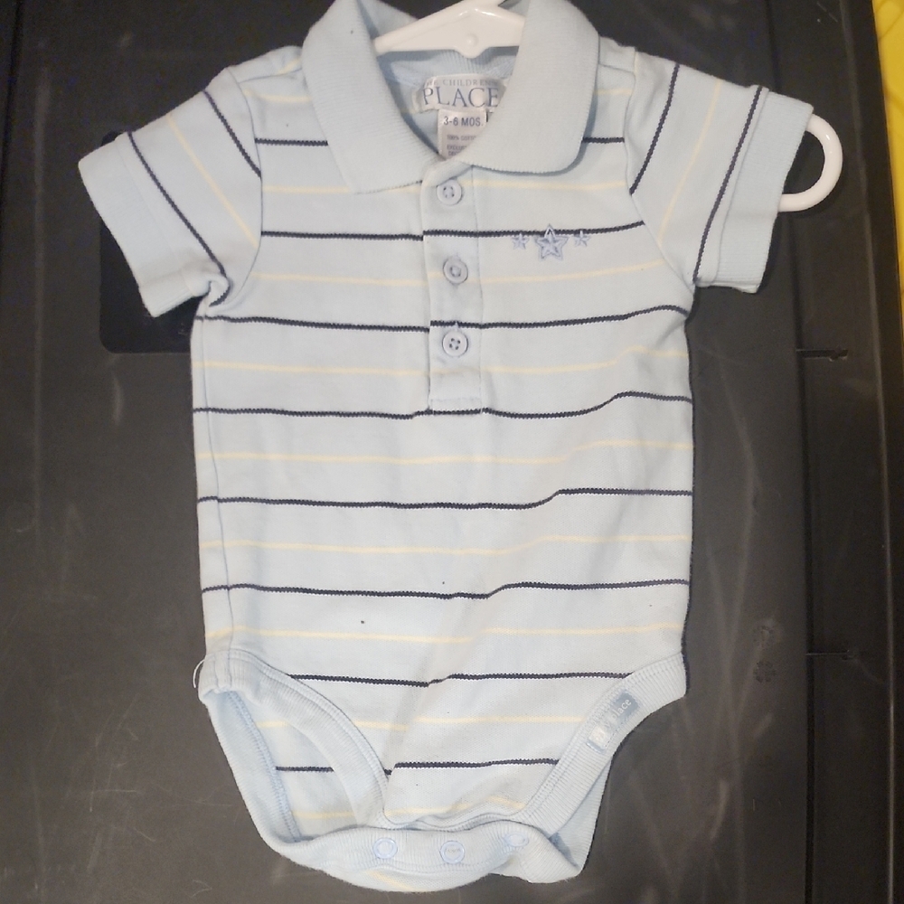 The Children's Place Light Blue Polo Onesie Size 3-6 Months.